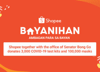 Shopee donates 3,000 test kits and 100,000 masks as part of Shopee Bayanihan’s initiative to support the front liners’ fight against COVID-19