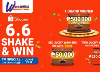 Catch the Shopee 6.6 Shake & Win TV Special on Wowowin Primetime and Win A Total of ₱1.3 Million in Cash